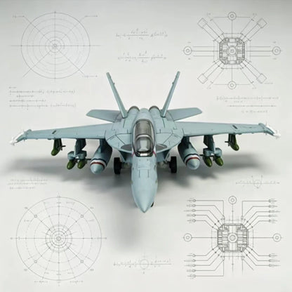 Super Hornet Military Model, Carrier‑based Attack Jet, No Glue No Paint Assembly Plane, Desktop Ornament, Collectible Gift Toy.