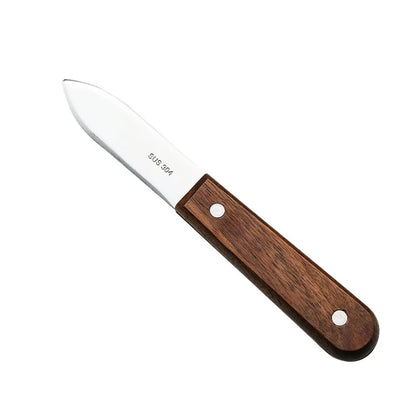 Japanese 304 Stainless Steel Seafood Scallop Pry Knife with Wooden Handle Oyster Knives Sharp-edged Shucker Shell Seafood Opener