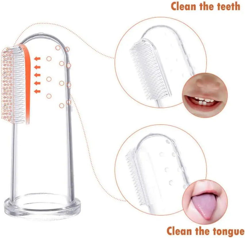 Baby Finger Toothbrushes with Storage Case Infant Toddlers Teeth Brushes Soft Silicone Baby Tongue Cleaners for Oral Cleaning