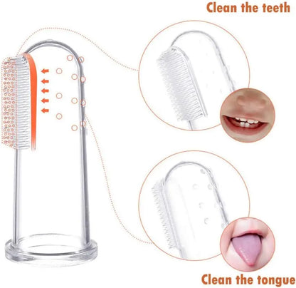 Baby Finger Toothbrushes with Storage Case Infant Toddlers Teeth Brushes Soft Silicone Baby Tongue Cleaners for Oral Cleaning