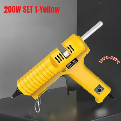200W Hot Silicone Gun with Nozzle and 11mm Glue Sticks, Adjustable Temperature,Profeesional Glue Gun Black,DIY Craft 220V