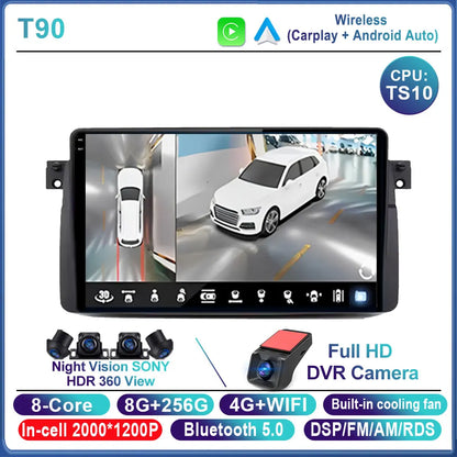 Android 16 Car Radio For BMW E46 M3 X5 1998-2006 Multimedia Video Player GPS 4G Carplay Auto Stereo RDS DSP DVD Head Unit WIFI