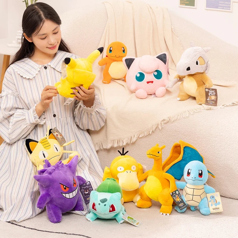 Newest Pokemon Collection Plush Kawaii Pikauchu Scorbunny Sprigatito Gengar Stuffed Doll Charizard Lapras Xmas Toys Gifts