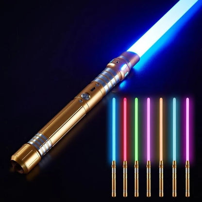 RGB Metal Lightsaber Dueling Smooth Swing Sword Sabre De Luz 7  Color Changing With Sounds  Flashing Toy