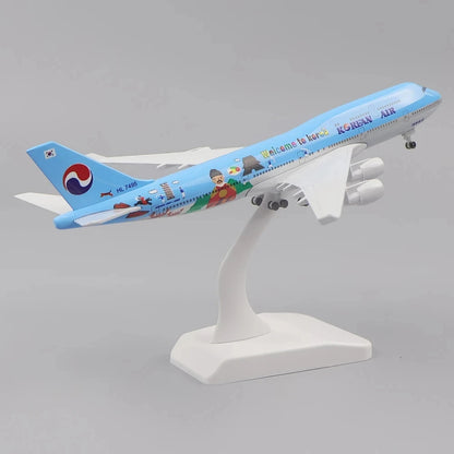 20cm Korea B747 Aircraft Model Air Boeing 747 Planel Models Metal Simulation Alloy Material with Landing Gear Children's Toys