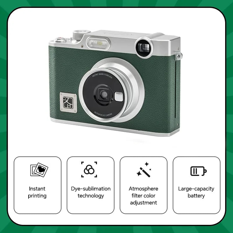 HPRT Z3 Hybrid Instant Camera Bluetooth Photo Printer 2.8" LCD Dye-Sublimation Retro Aesthetic Journaling Gift for Girls