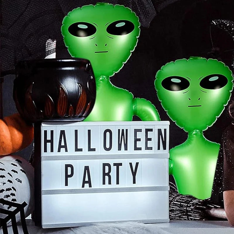 1~3pcs Green Alien Inflate Party Favor Inflates Inflatable Jumbo Alien Blow up Toy for Party Decorations, Halloween, Birthday
