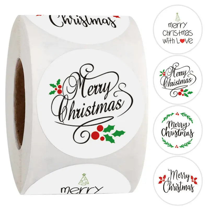 Christmas gift stickers decorative sealing sticker Merry Christmas Reward Self-adhesive labels  Day party