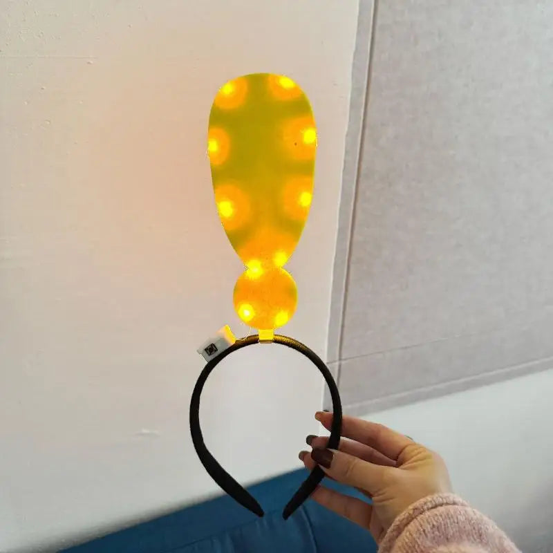 1PCSUnique Arrow Light Headband Funny Question Mark Hair Band Christmas Favors Girl Headgear Holiday Hair Hoop Costume Headpiece