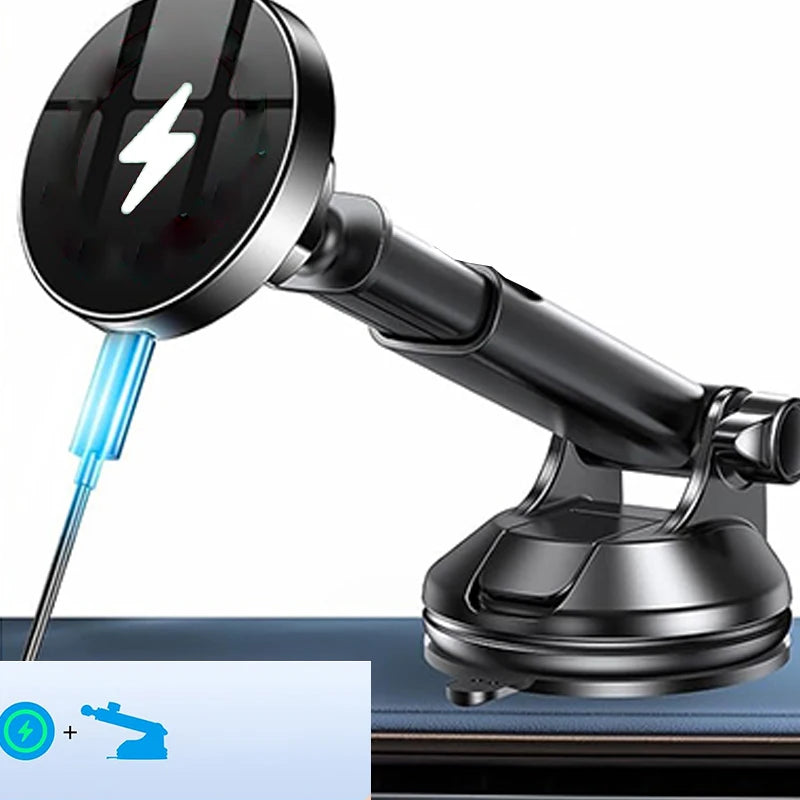 UYUXIO Dashboard Magnetic Wireless Car Phone Charger Adapter 15W  Windshield Car Phone Holder for iPhone 16 15 14 Pro Max 12