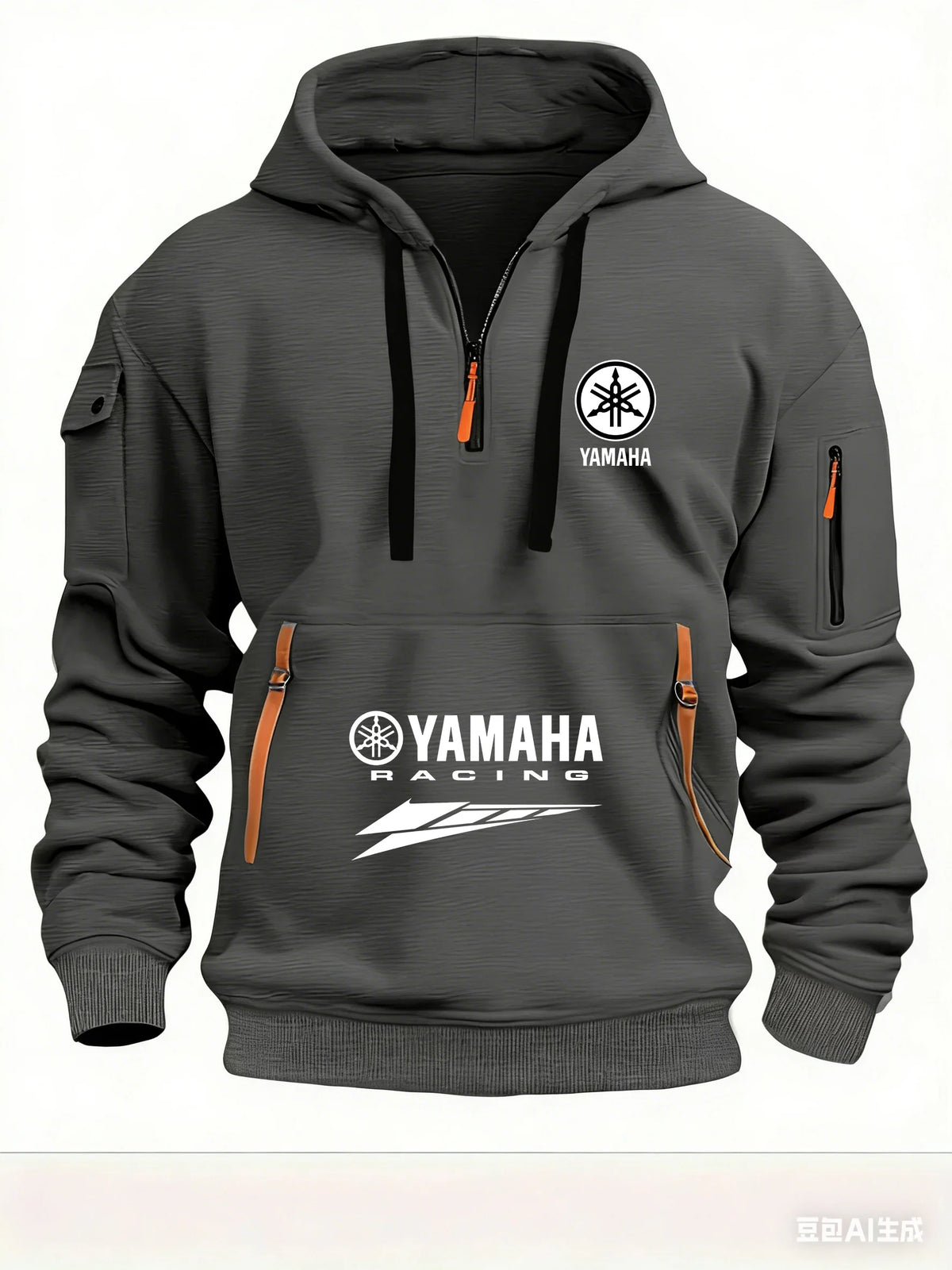 2026 New Yamaha Logo Racing Motorcycle Racing Outdoor Sports Men's Half Zipper Pocket Women's Large Hoodie
