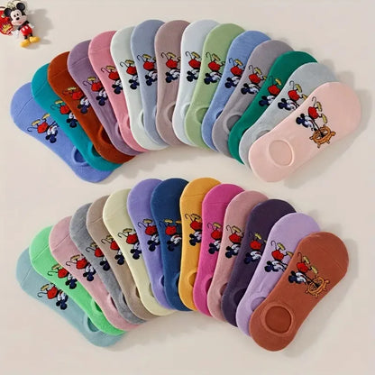 5/10 Pairs of Sweet and Cute Candy Colored Cartoon Women's Knitted Short Socks Lightweight Breathable Invisible Ankle Socks