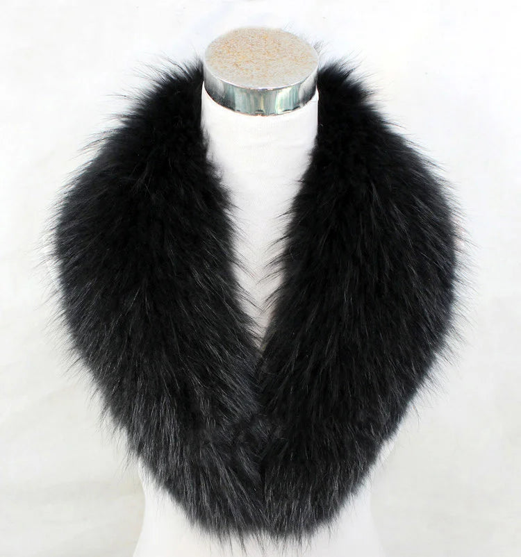 Real Raccoon Fur Collar Women Natural Fur Scarf  Winter Large Size Warm Wraps  Furry Fur Scarves for Coat Jackets Collars