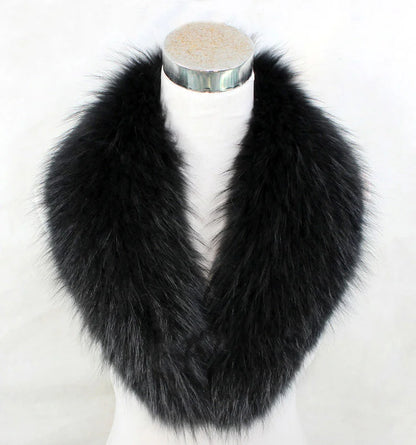 Real Raccoon Fur Collar Women Natural Fur Scarf  Winter Large Size Warm Wraps  Furry Fur Scarves for Coat Jackets Collars