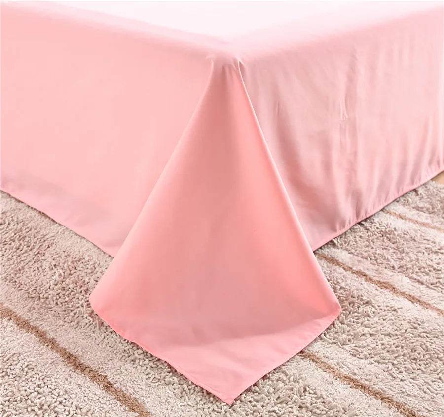 Spring Summer Autumn 1Pc 100% Polyester  Flat Sheet Solid Color High Quality Bed Sheet Various Sizes Can Be Customized