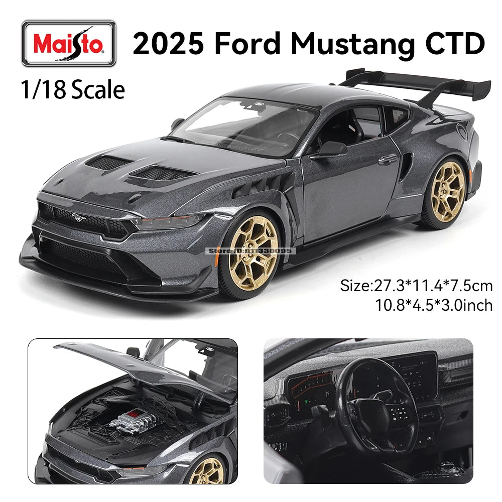 Maisto 1:18 2025 Ford Mustang CTD Alloy Car Model Static Die Casting Model Collection Gift Toy Gift Black base