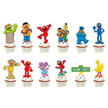 Birthday Party Decoration Set Supplies Cartoon Sesame Streets Birthday Party Supplies Tableware Balloon Cake Topper Banner Plate