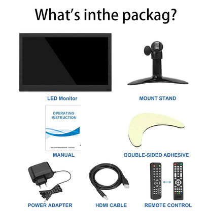 Portable Monitor 13.3/11.6/10.1 Inch Computer Monitor with HDMI VGA AV BNC USB for Laptop Raspberry Pi Surveillance Monitor