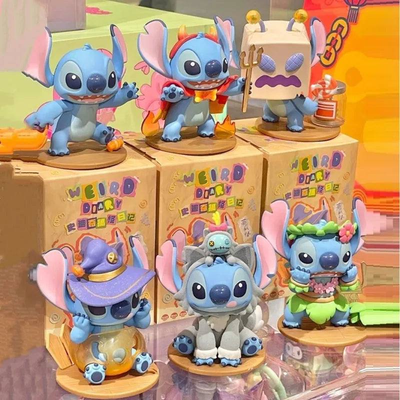 Stitch Weird Diary Series Anime Figures Creative Cute Doll Statue Model Mystery Blind Box Toys Desktop Ornament Birthday Gifts