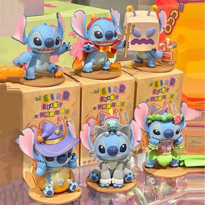 Stitch Weird Diary Series Anime Figures Creative Cute Doll Statue Model Mystery Blind Box Toys Desktop Ornament Birthday Gifts