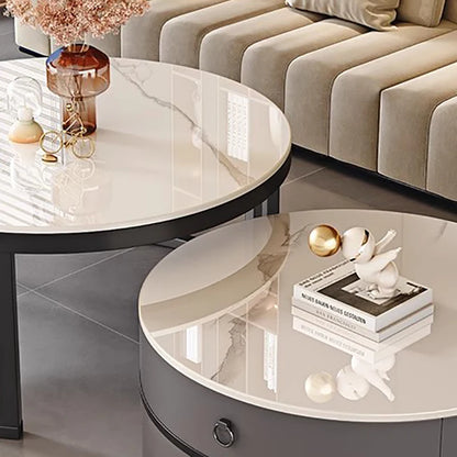 European Elegant Coffee Tables Multifunction Trendy Modern Minimalist Coffee Tables With Drawers Storage Mesa Centro Furniture