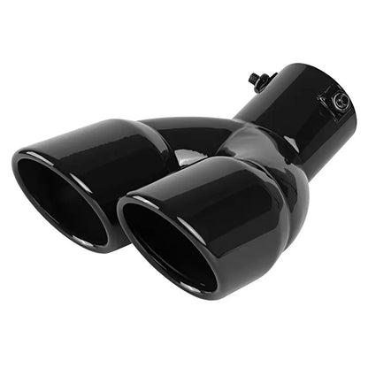 63mm Thicken Exhaust Tip Double Outlet Muffler Tip Tail Pipe Universal Exhaust System High Quality Stainless Steel Car Exhaust