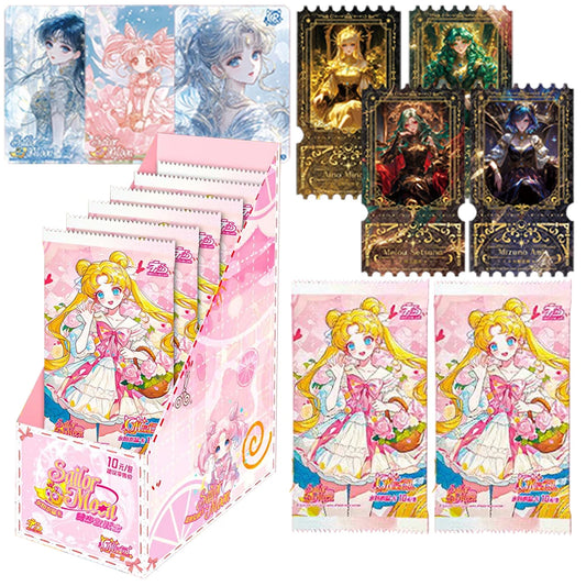 Sailor Moon "10th Anniversary" Anime Trading Cards Booster Box Premium Waifu Collectible TCG Cards with Tsukino Usagi & Inner Se