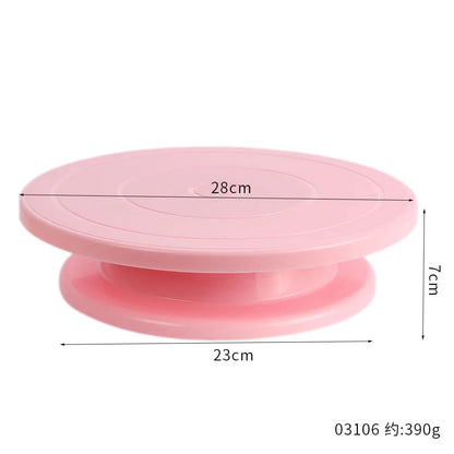 Plastic Cake Plate Turntable Rotating Anti-skid Round Cake Stand Cake Decorating Rotary Table Kitchen DIY Pan Baking Tool