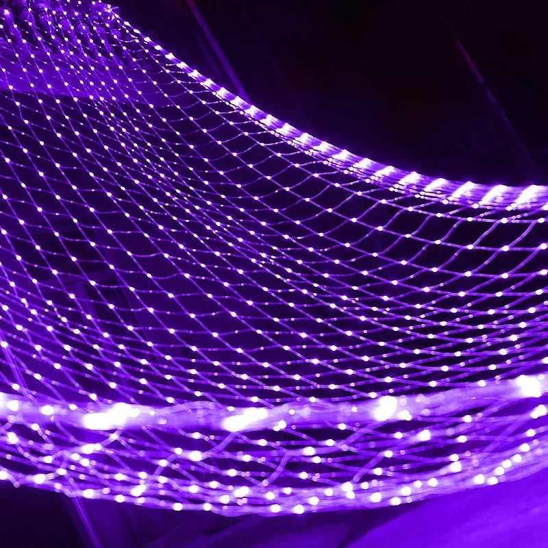 6x4M 3x3M LED Net Mesh Light Christmas Window Curtain String Light Outdoor Fairy Light Garland for Wedding Holiday Decor Lamp