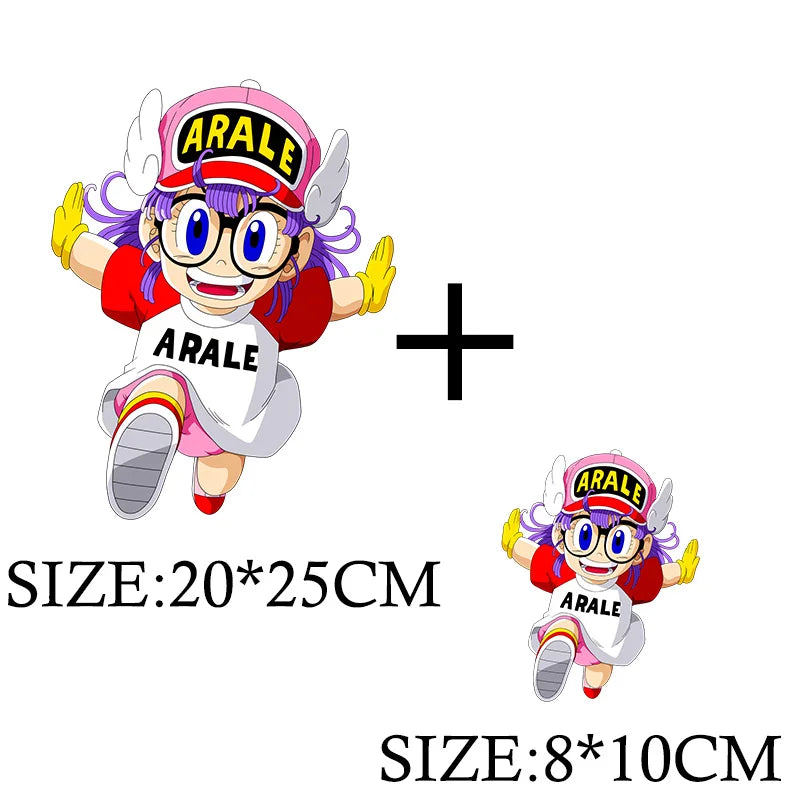 Anime Arale Dr Slump Cartoon Patches for Clothes Heat Transfer Thermal Vynil Stickers DIY T shirt Iron on for Women Appliqued