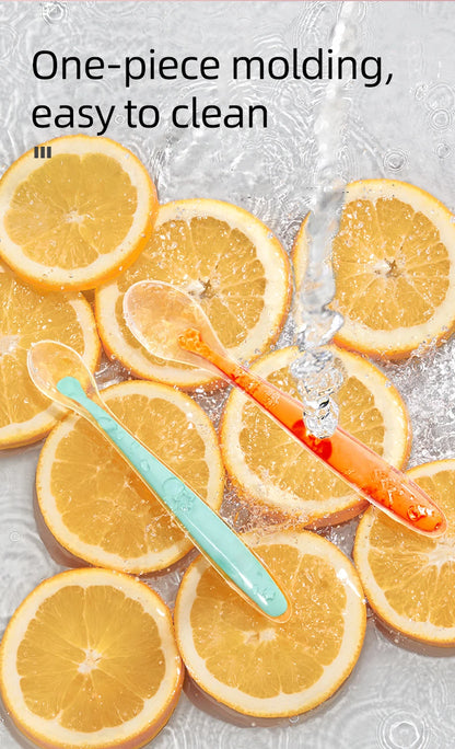 9 Colors Baby Silicone Spoon Learning Spoon Star Pattern Large Small Spoon Set Soft Silicone Feeding Spoon Training Baby Reborn