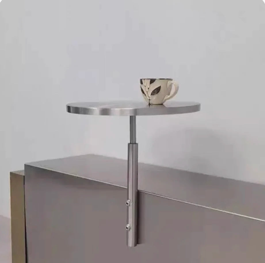 Modern Minimalist Stainless Steel Hang on Bar Table Compact Counter Space Saving Corner Desk for Cafe Shop Rustproof