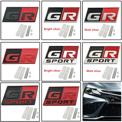 Metal GR SPORT GR MN Racing Car Badge Emblem Decoration Sticker For Toyota Vitz Prius PHV HARRIER MARK X Voxy Noah