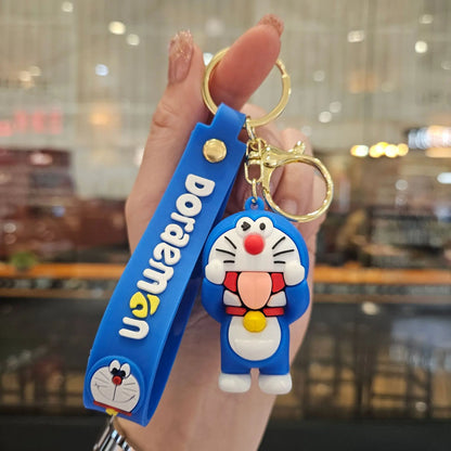 Cartoon Doraemon Keychain Cute Doll Dingdang Cat Car Keychain Backpack Pendant Kawayi Jewelry Toy Children's Birthday Gift