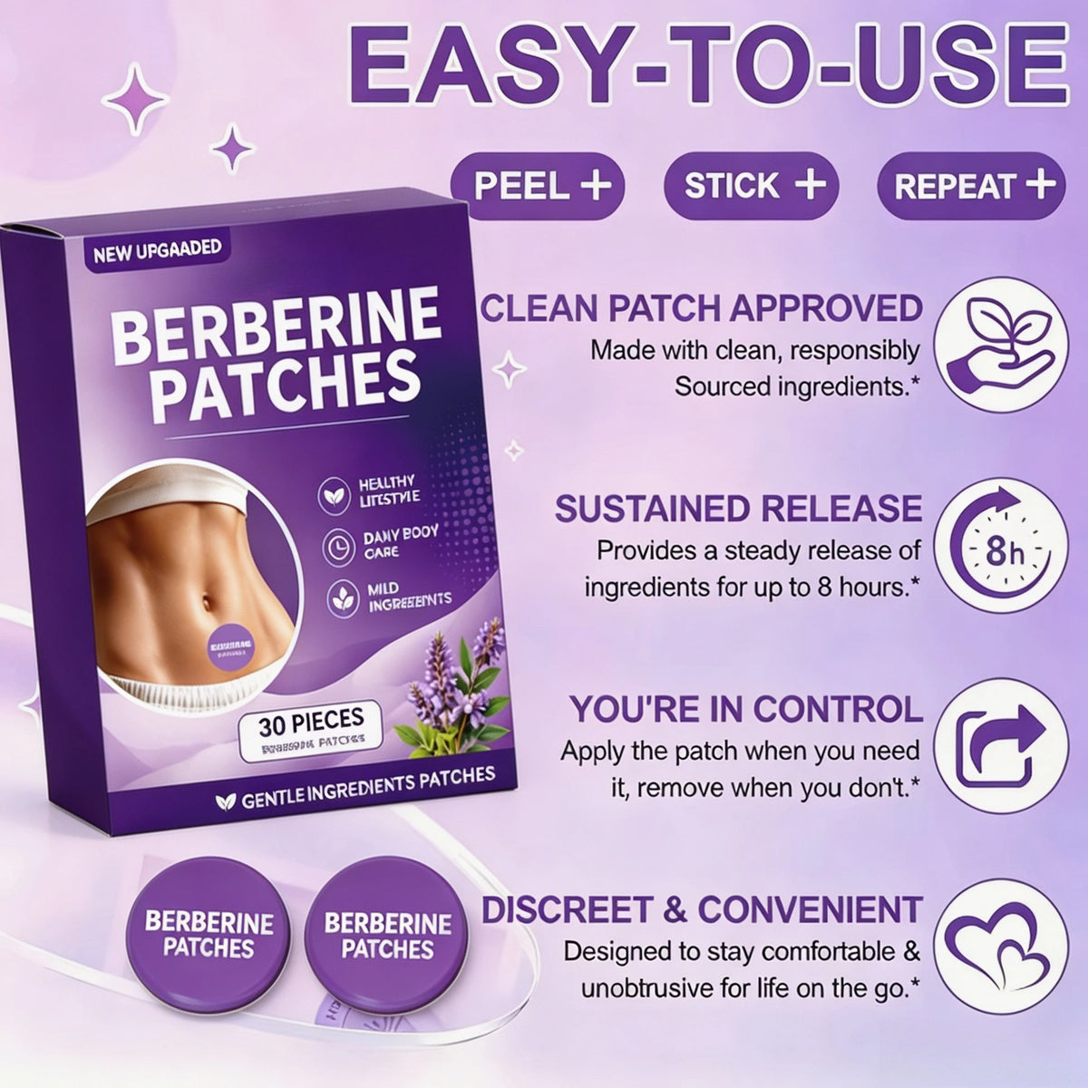 Dopamine Patches Vitality Boost Instant Mood & Focus Enhancement Concentration Aid Wellness Body Care Patch