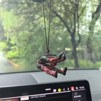 NWE Marvel Deadpool Car Rearview Mirror Pendant Reading Deadpool Car Pendant Mini Model Toy Action Figure New Hot Christmas Gift