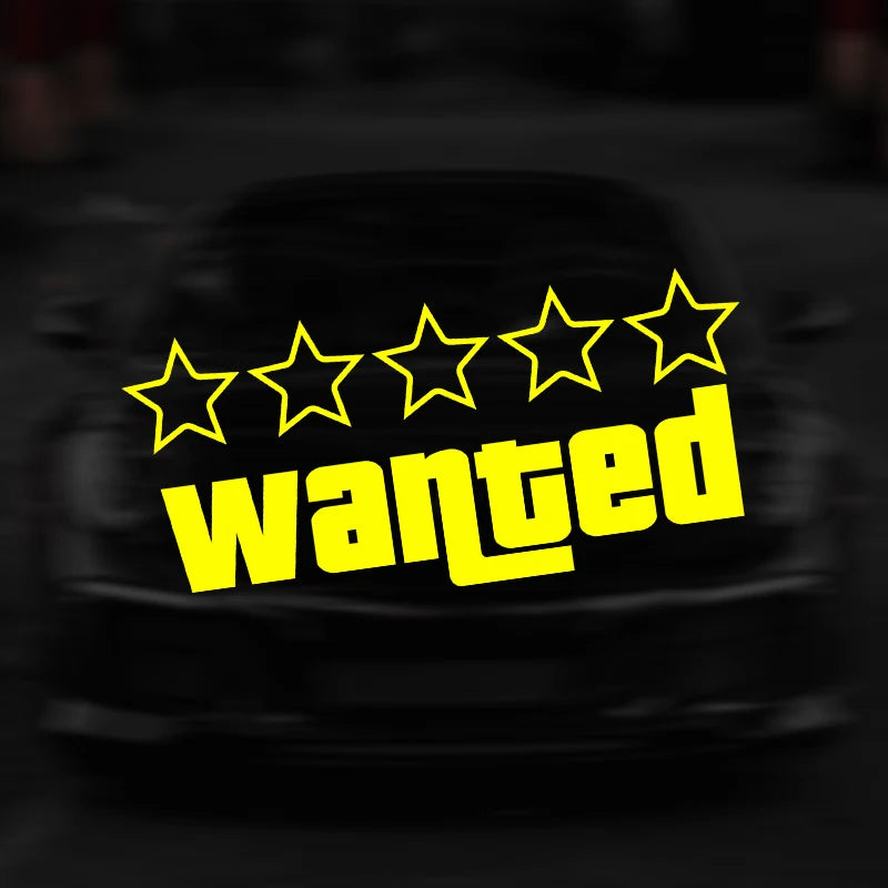 Wanted Pentagram Car Stickers for Rear Windshield Window Glass Auto Bumper Body Cover Scratches Waterproof Auto Accessories