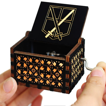 Wooden Anime Figure Music Box Pirates of the Carib Davy Jones Jack Sparrow Creative Birthday Christmas Day Gift