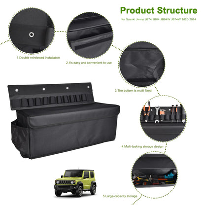 Car Foldable Storage Bag Rear Trunk Side Organizer Box for Suzuki Jimny JB74 JB64 JB64W JB74W 2020-2024 Car Accessories
