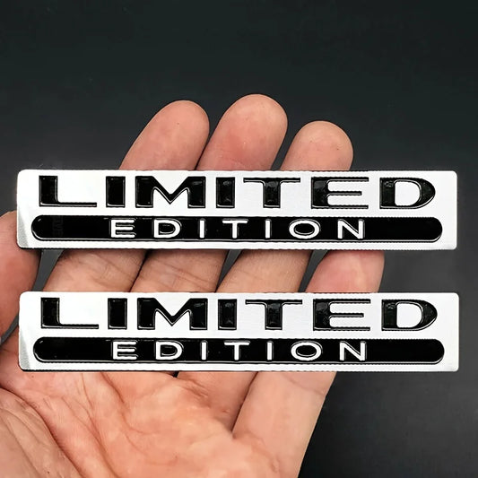 2PCS Metal Limited Edition 3D Car Body Badge Sticker Trunk Fender Emblem Decal Accessorie For Car Motorcycle Bike