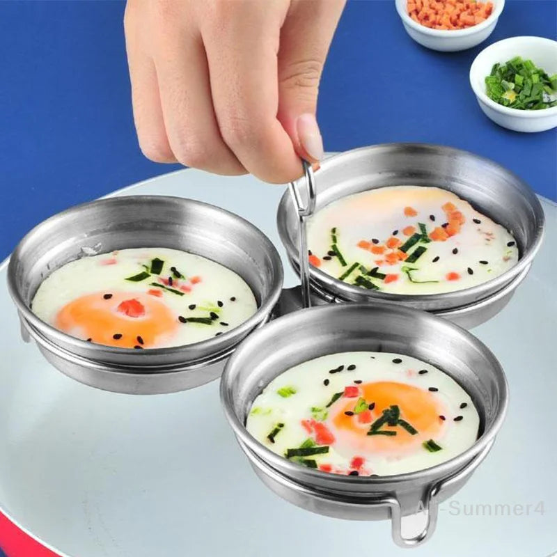 Stainless Steel Egg Poacher Poaching Pan Mould Egg Steamer Steamed Egges Mold Hoousehold Kitchen Cooking Tool Gadget
