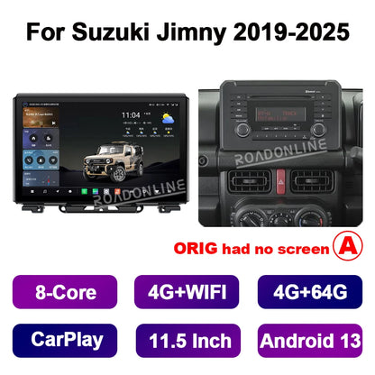 11.5" Android 14 For Suzuki Jimny JB64 JB74 2019-2025 8-Core Car Multimedia Player GPS Head Unit Stereo Radio Receiver CarPlay
