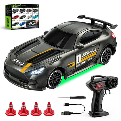 1:64 Desktop Drift Racing Car, 4WD Cool Mini Stunt RC Drift Car With Rechargeable Battery, Holiday Gift For Kids