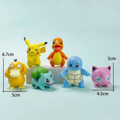Poke Cartoon wacky Pikachu Snorlax Psyduck Gengar Anime Figure Blind Box Toys