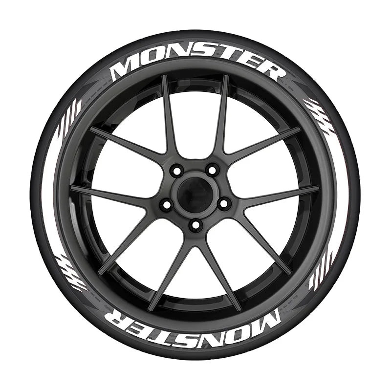 8pcs/lot MONSTER Car Tire Decals 3D PVC Joined Stickers Tire Decor Stickers Car Tuning Tire Decoration Decals Tyre Label Sticker