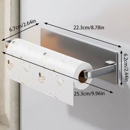 1 PCS Modern Kitchen Tissue and Towel Rack, Made Sturdy Metal, No Need for Drilling Installation, Saves Space, Suitable for Home
