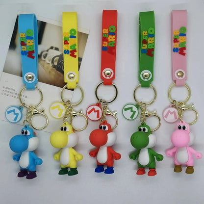 Mario Keychain Mario Bros Luigi Figure Toad Yoshi Bowser Action Figure Model Cartoon Bag Doll Pendant Toys Gift