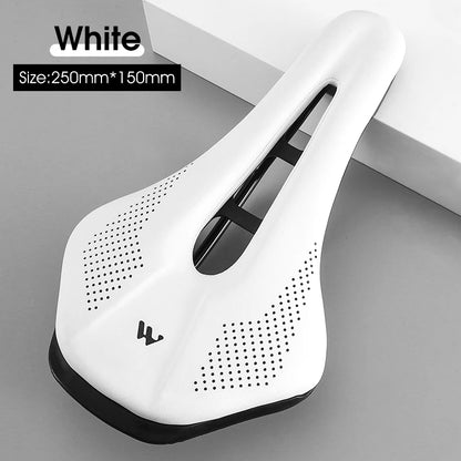 WEST BIKING Bicycle Saddle Non-Slip Short Nose Bike Seat PU Leather Hollow Road Bike Saddle Ergonomic Comfortable Bike Cushion