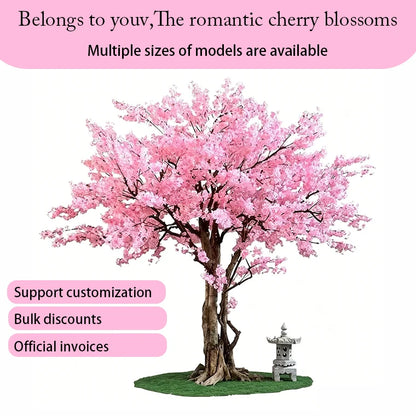 Artificial Cherry Blossom Tree, Large Fake Tree, Peach Blossom Tree, for Garden, Wedding, Hotels, Christmas & Home Deco