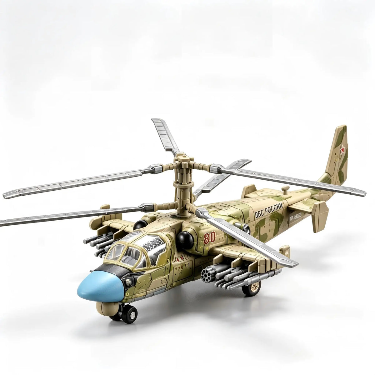 1/72 Scale KA‑52 Alligator Attack Helicopter Building Blocks Model DIY Assemble Military Aircraft Bricks Toy For Boys Collection